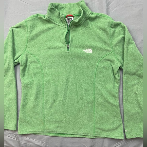 The North Face Women’s TKA 100 Green Quarter Zip Fleece Pullover Size Large - Picture 1 of 5